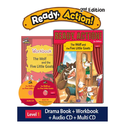 Ready Action 1 Set / The Wolf and the Five Little Goats (Student&#039;s Book+WorkBook+Audio CD+Multi CD) (2nd Edition)(2020)
