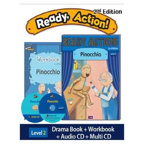 Ready Action 2 Set / Pinocchio (Student&#039;s Book+WorkBook+Audio CD+Multi CD) (2nd Edition)(2020)