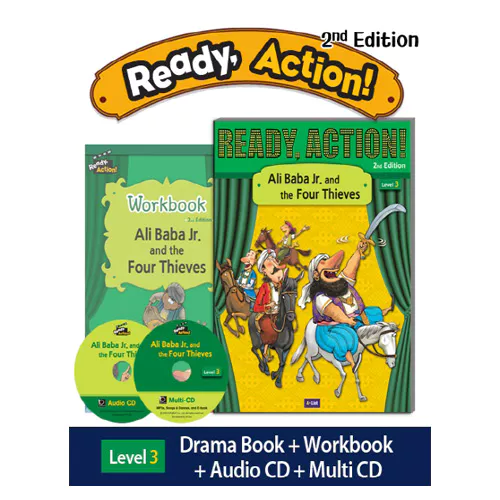 Ready Action 3 Set / Ali Baba Jr. and the Four Thieves (Student&#039;s Book+WorkBook+Audio CD+Multi CD) (2nd Edition)(2020)