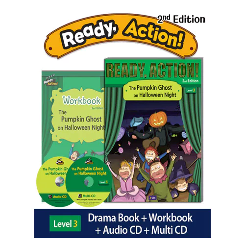 Ready Action 3 Set / The Pumpkin Ghost on Halloween Night (Student&#039;s Book+WorkBook+Audio CD+Multi CD) (2nd Edition)(2020)