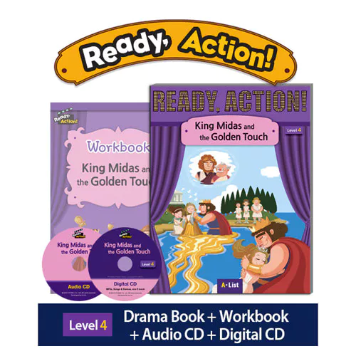 Ready Action 4 Set / King Midas and the Golden Touch (Drama Book+WorkBook+Audio CD+Digital CD) (2nd Edition)(2022)