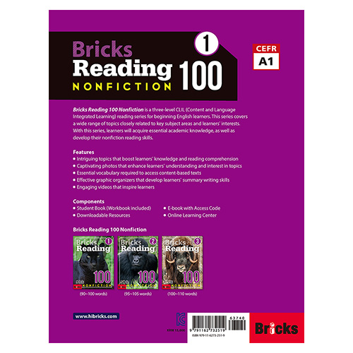 Bricks Reading Nonfiction 100 1 Student&#039;s Book with Workbook &amp; E.CODE