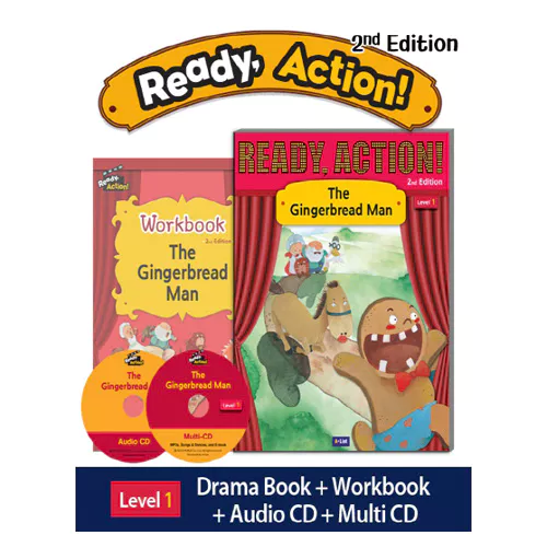 Ready Action 1 Set / The Gingerbread Man (Student&#039;s Book+WorkBook+Audio CD+Multi CD) (2nd Edition)(2020)