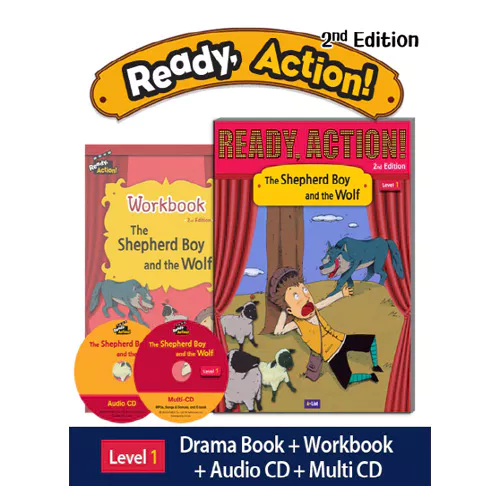 Ready Action 1 Set / The Shepherd Boy and the Wolf (Student&#039;s Book+WorkBook+Audio CD+Multi CD) (2nd Edition)(2020)