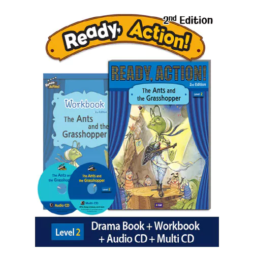 Ready Action 2 Set / The Ants and the Grasshopper (Student&#039;s Book+WorkBook+Audio CD+Multi CD) (2nd Edition)(2020)