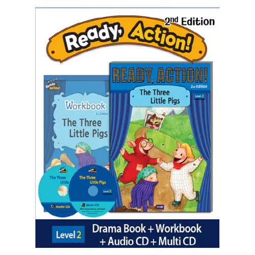 Ready Action 2 Set / The Three Little Pigs (Student&#039;s Book+WorkBook+Audio CD+Multi CD) (2nd Edition)(2020)