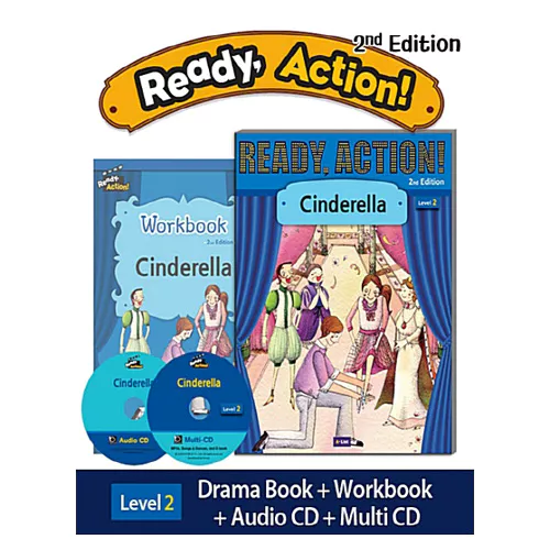 Ready Action 2 Set / Cinderella (2E)(Student&#039;s Book+WorkBook+Audio CD+Multi CD) (2nd Edition)(2020)