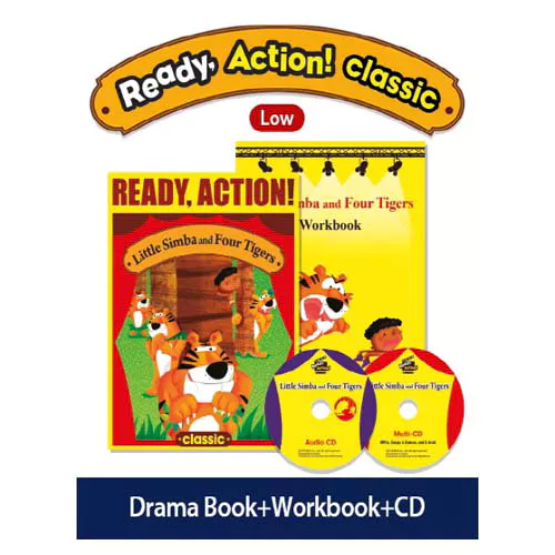 Ready Action! Classic Low Set / Little Simba and Four Tigers (Drama Book + Workbook + Audio CD + Multi-CD)