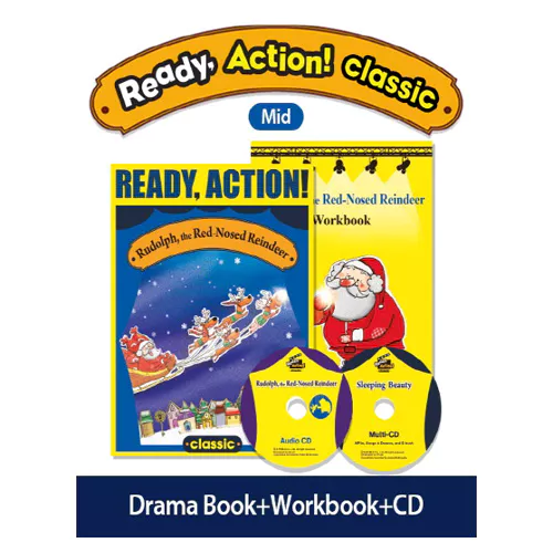 Ready Action! Classic Middle Set / Rudolph, the Red-Nosed Reindeer (Drama Book + Workbook + Audio CD + Multi-CD)
