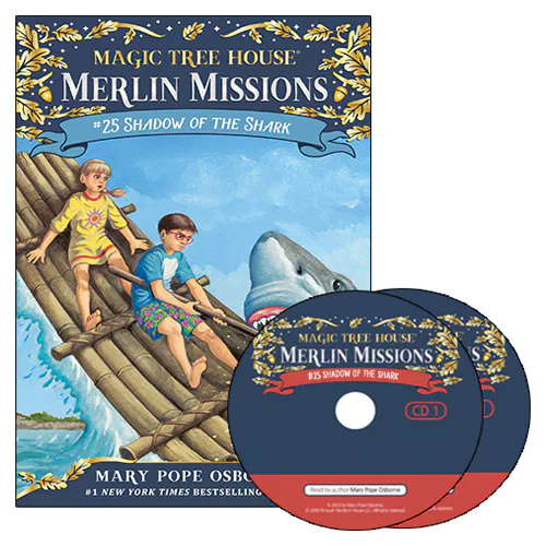 Magic Tree House Merlin Missions #25 Set / Shadow of the Shark (Paperback+CD)