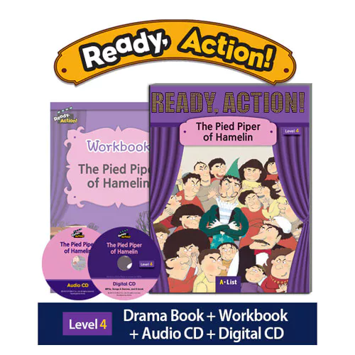 Ready Action 4 Set / The Pied Piper of Hamelim (Drama Book+WorkBook+Audio CD+Digital CD) (2nd Edition)(2017)
